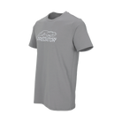 Grey t-shirt with white Predator logo against a white background.