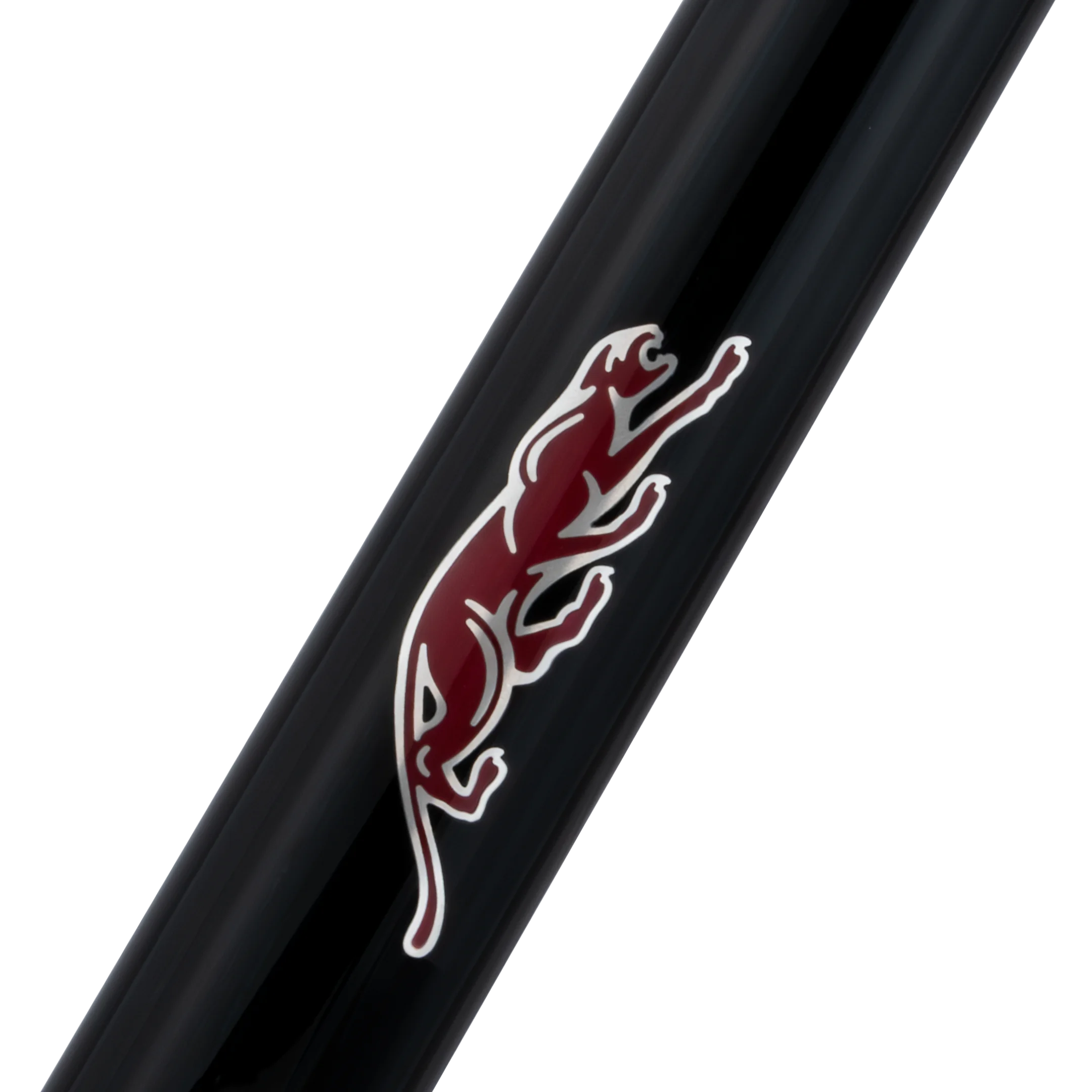 Black and Red Virtuoso Carom Cue Forearm with Logo