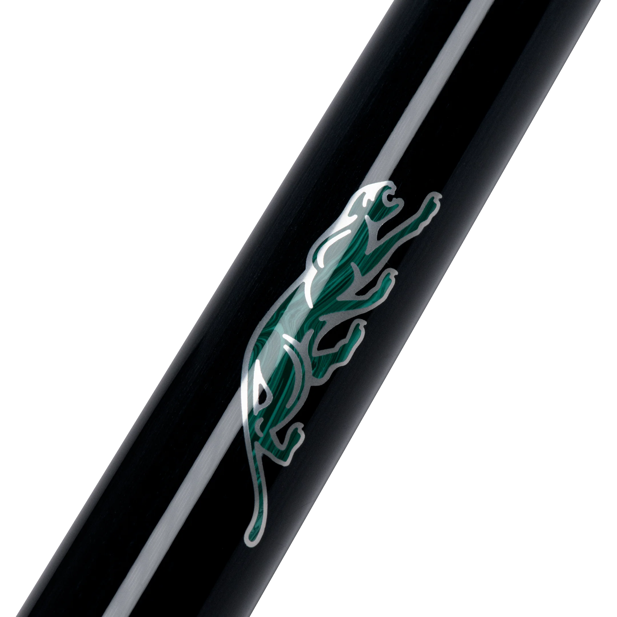 Cocobolo and Green Virtuoso Carom Cue Forearm with Logo
