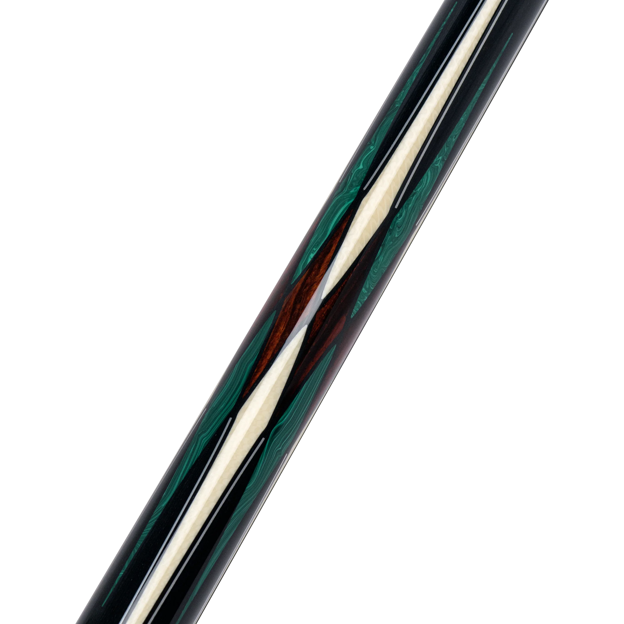 Cocobolo and Green Virtuoso Carom Cue Forearm