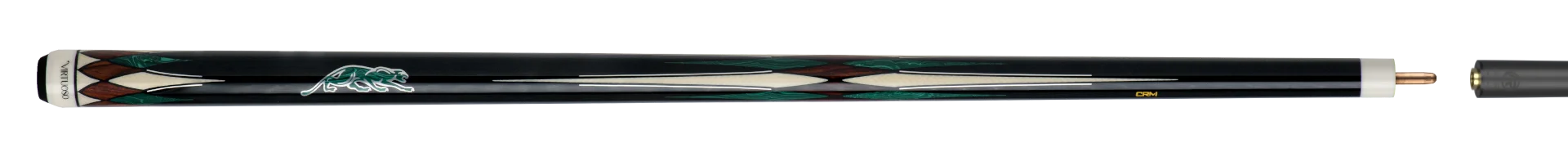 Cocobolo and Green Virtuoso Carom Cue Full Cue