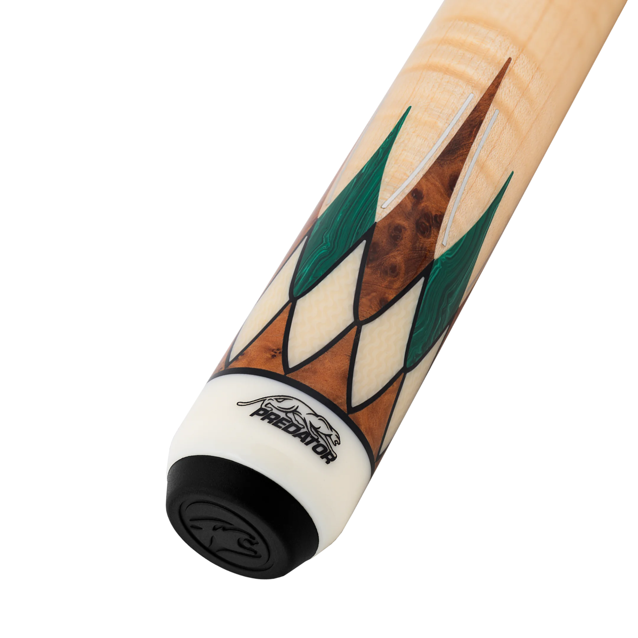 Carom Virtuoso Maple Green Malachite Cue Butt with Logo