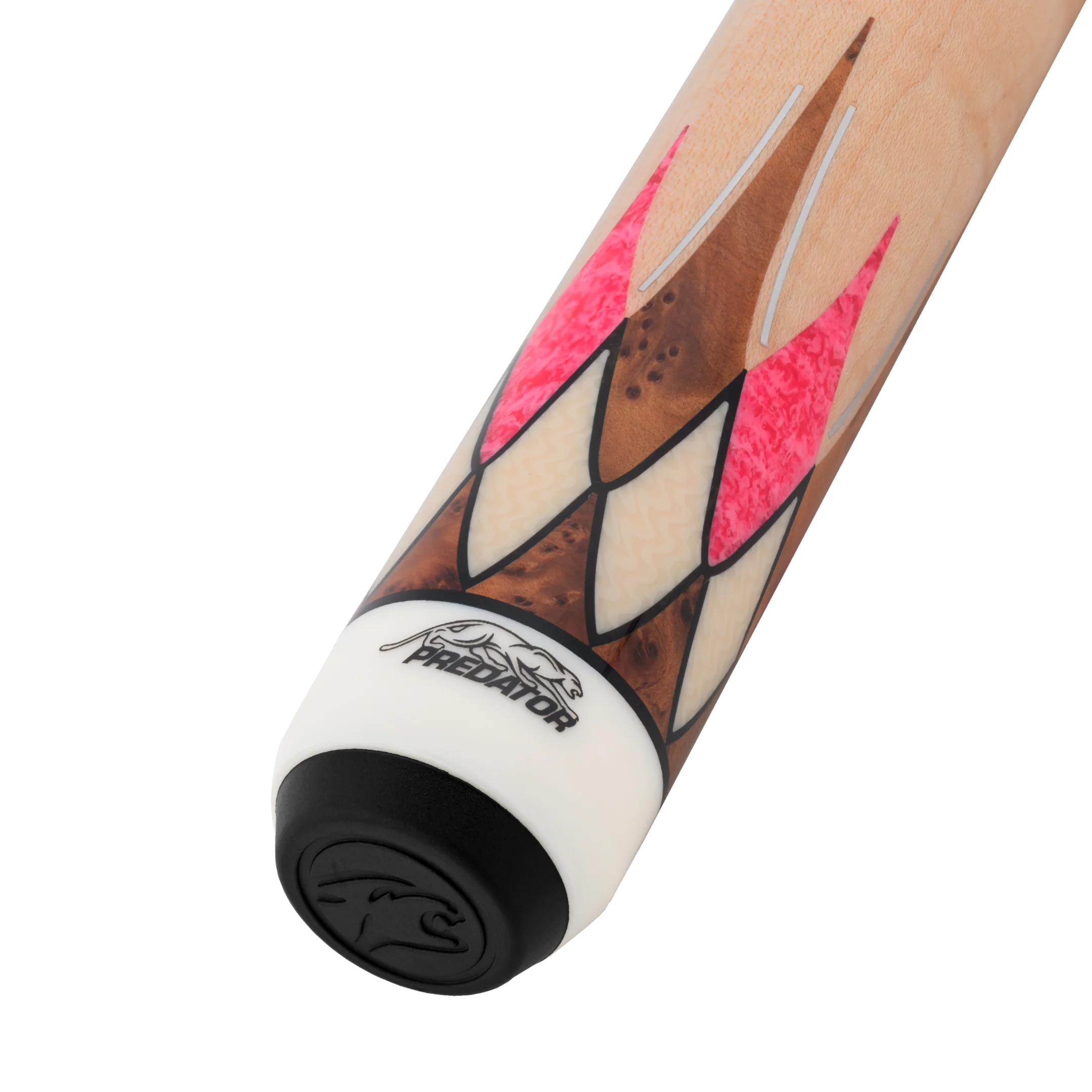 Maple and Pink Virtuoso Carom Cue Butt with Logo