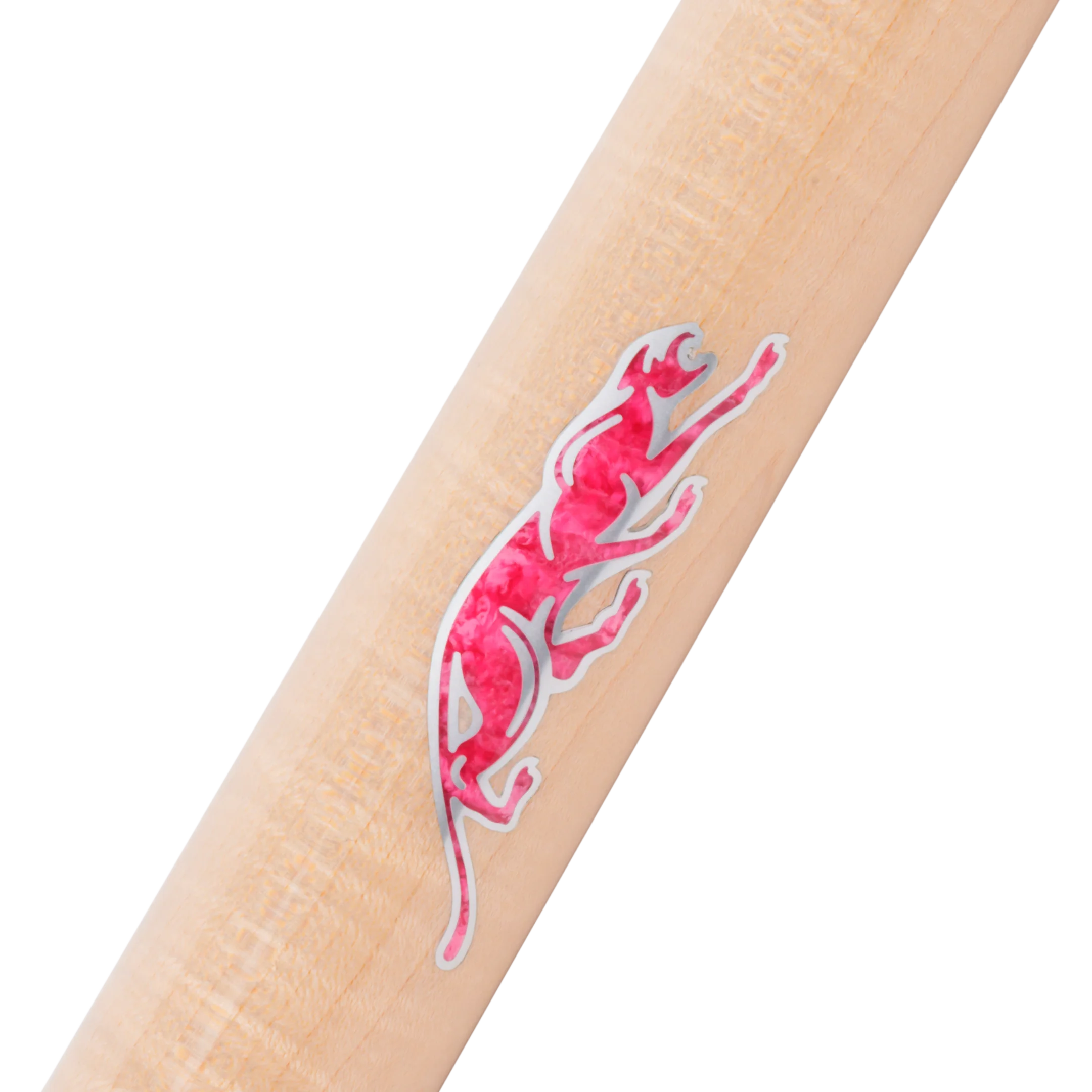Maple and Pink Virtuoso Carom Cue Forearm with Logo