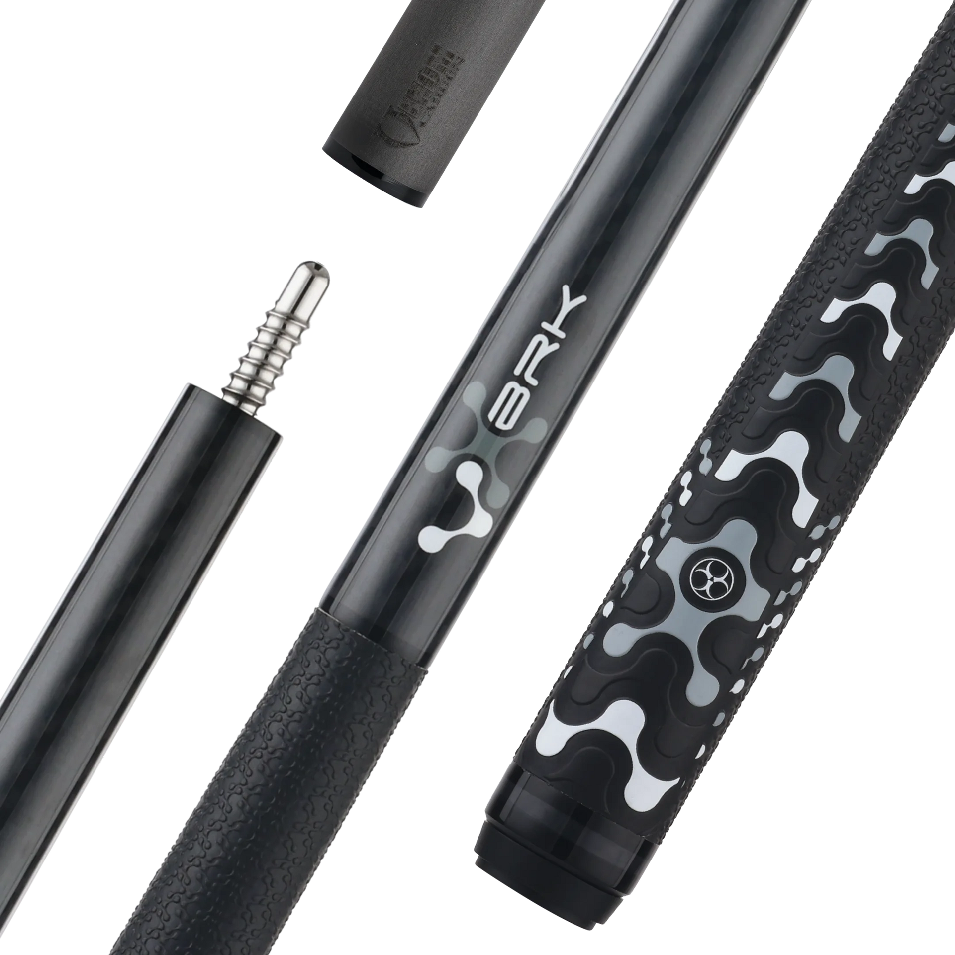 Poison VX Break Cue with Venom Carbon Fiber Shaft - Black and Gray