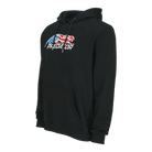 Black hoodie with Puerto Rico flag Predator logo on white background.