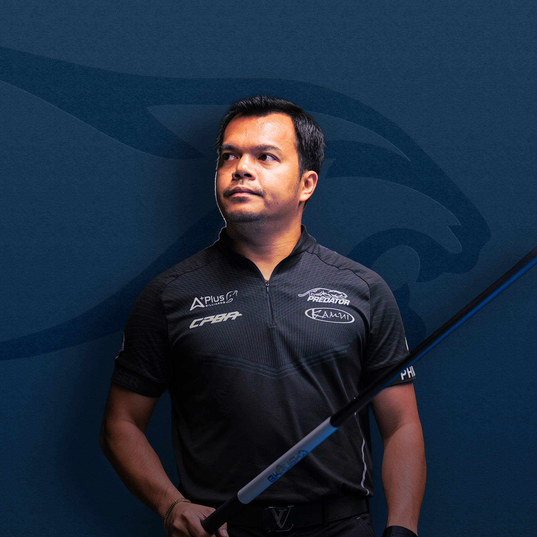 Carlo Biado on a Blue Background