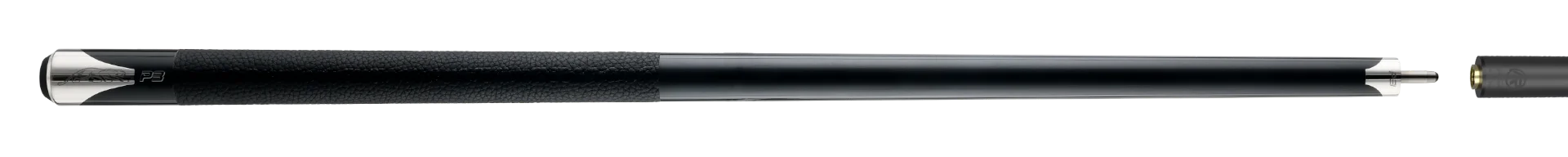 P3 black pool cue luxe leather wrap full cue