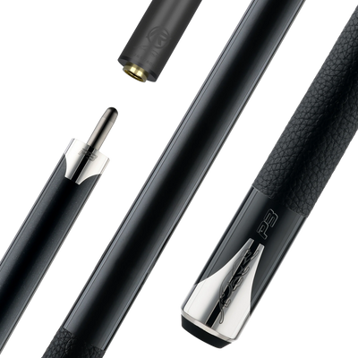 P3 black pool cue luxe leather wrap with logo