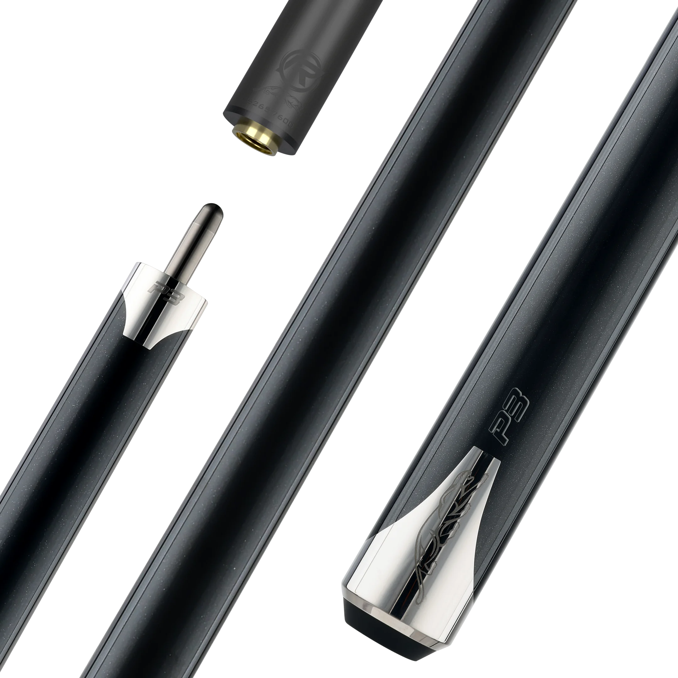 P3 black pool cue no wrap segment
