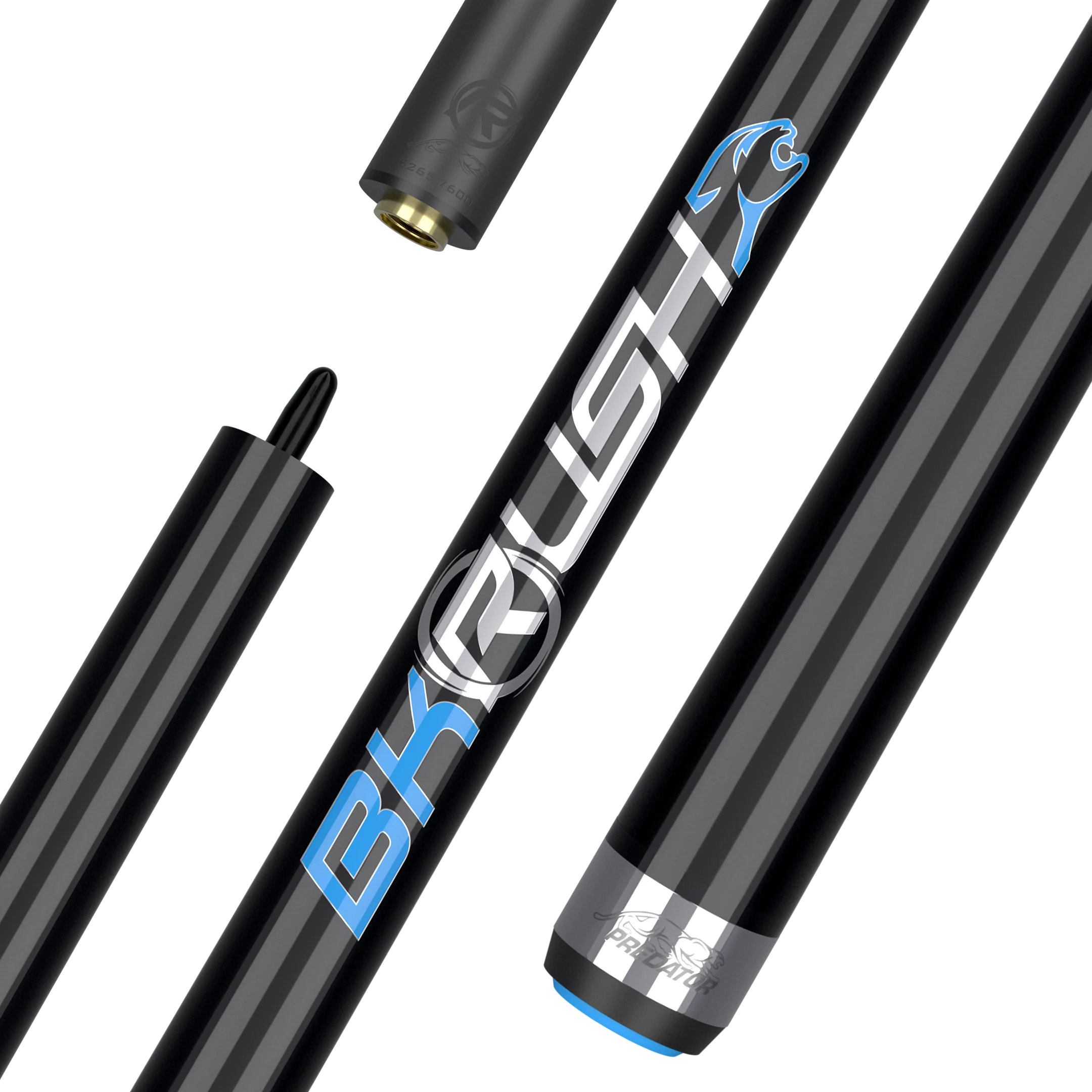 BKRush Break Cue Black No Wrap Logo