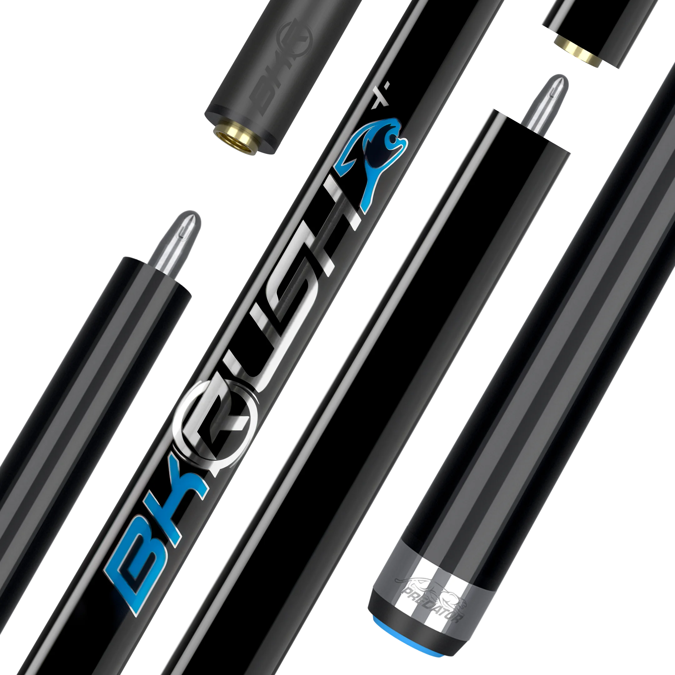 BK Rush+ Black No Wrap Jump/Break Cue with Logo