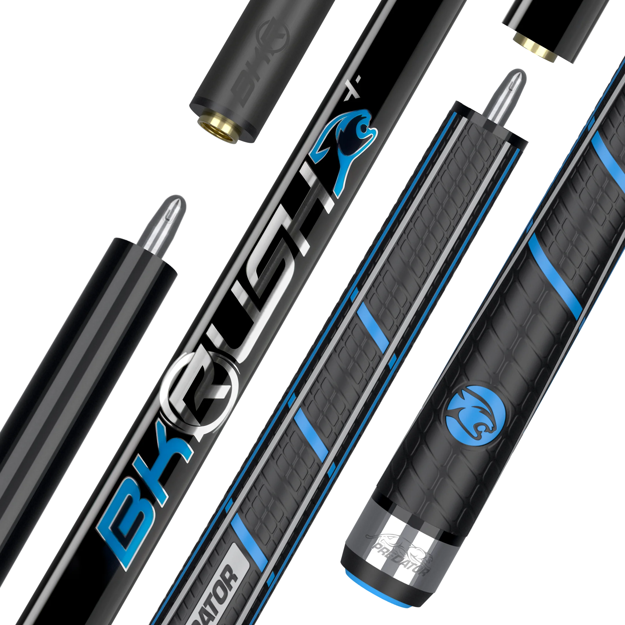 BK Rush+ Black Sport Wrap Jump/Break Cue with Logo