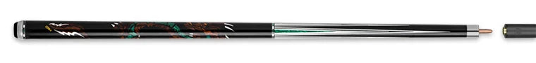 Limited Edition Green Dragon 2 Carom Cue Stick Paired with Carbon Fiber Shaft 