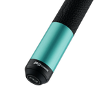 Predator P3 Painted Teal Leather Luxe Wrap Pool Cue Butt Radial Pin with Brand Mark Rotated