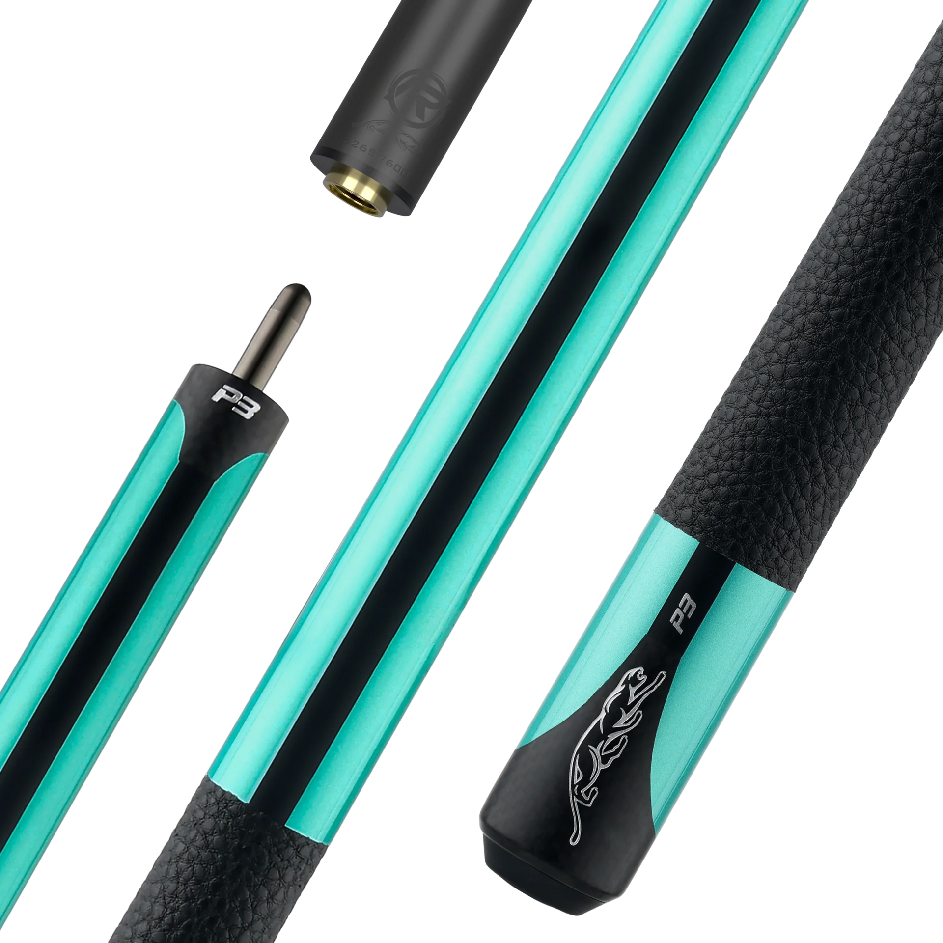 Predator P3 ビリヤードキュー グリーン Predator P3 Teal Professional Pool Cue | Leather Luxe Wrap