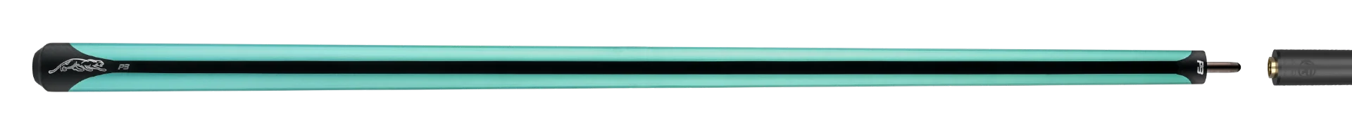 Predator P3 Teal No Wrap Pool Cue Stick Paired with Carbon Fiber Shaft 
