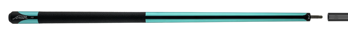 Predator P3 Painted Teal Leather Luxe Wrap Full Pool Cue Radial Pin