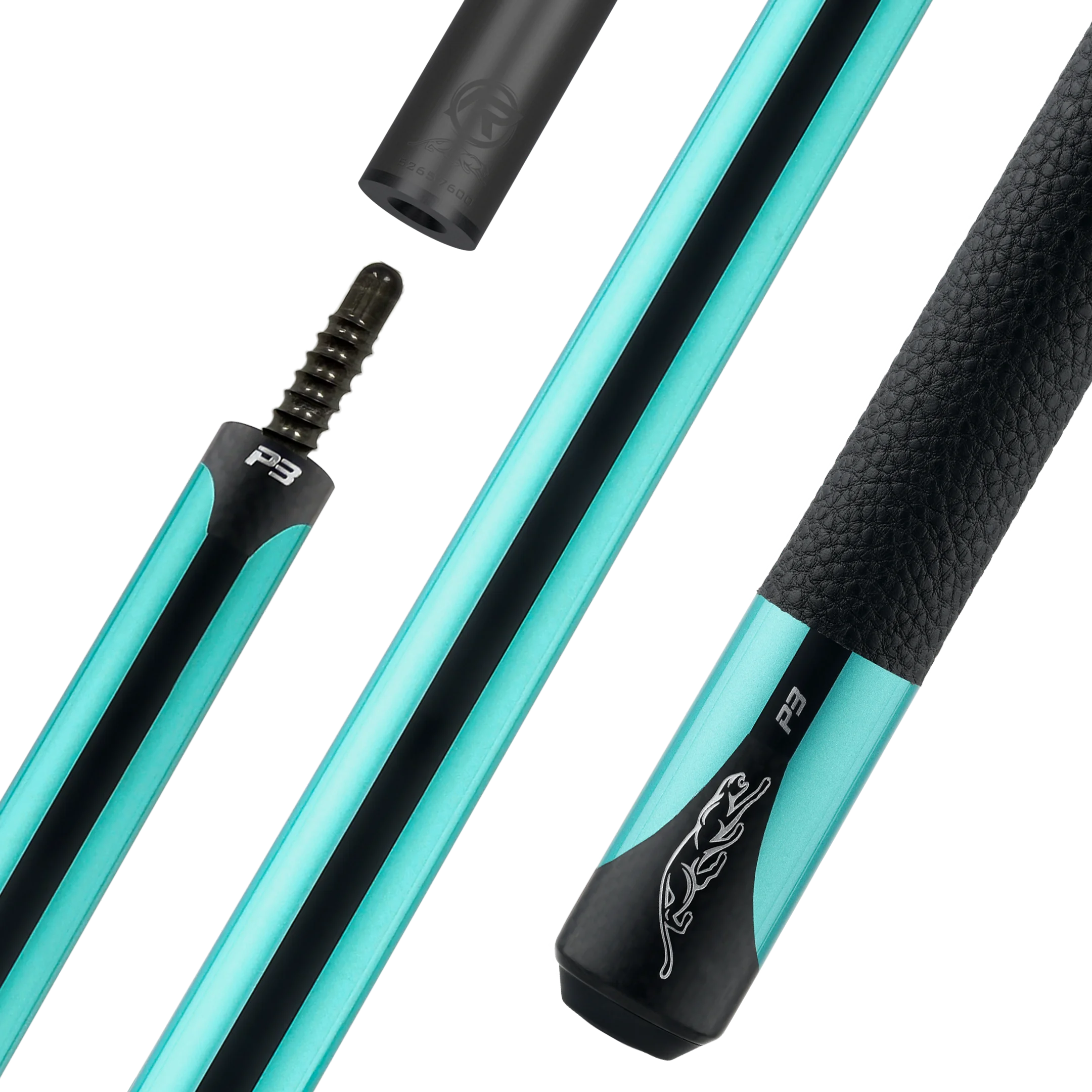Predator P3 Painted Teal Leather Luxe Wrap Professional Pool Cue Radial Pin