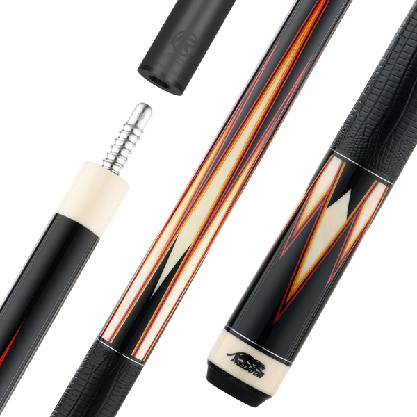 Predator Limited True Splice 16 Pool Cue Stick - Ebony with Red