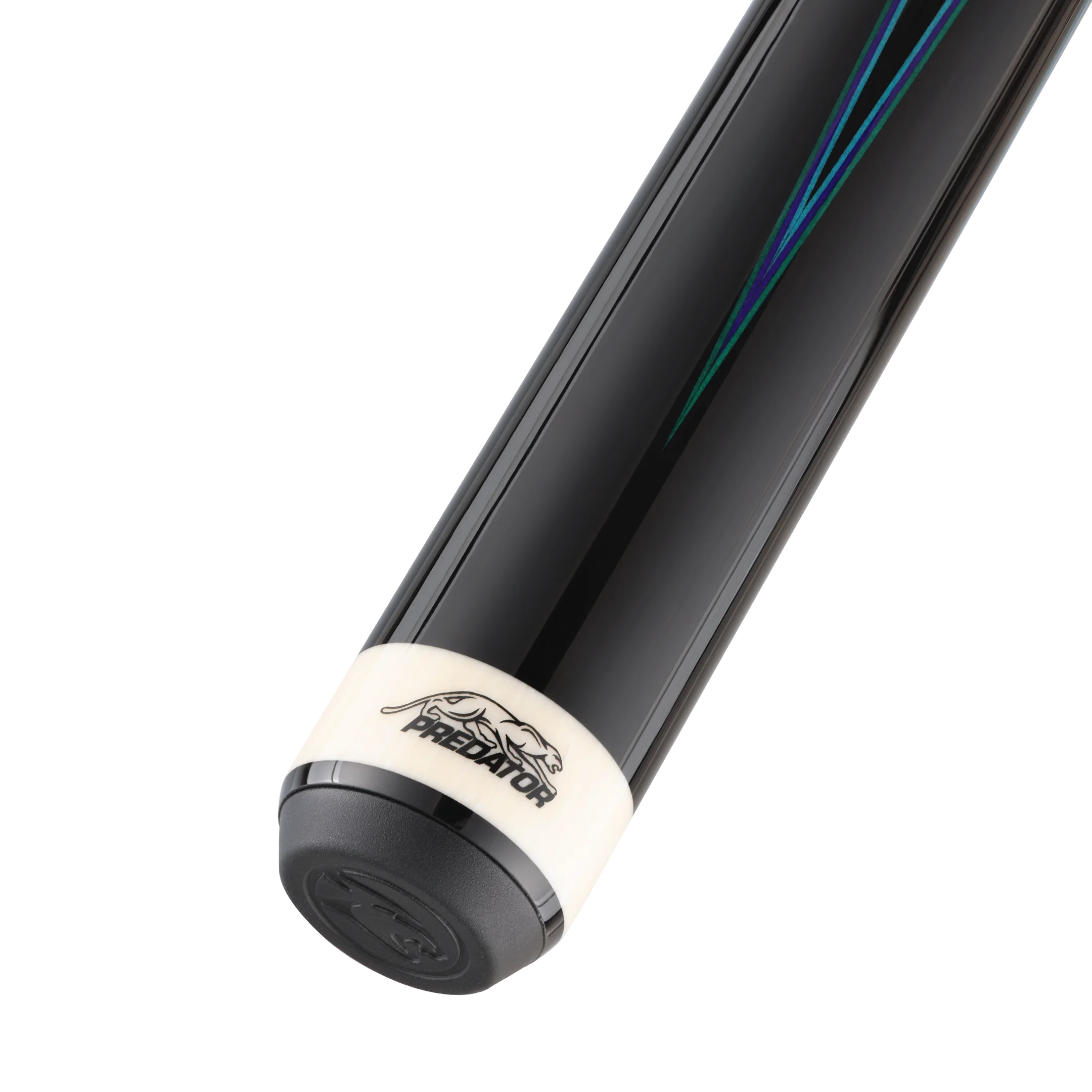 Predator Double Butterfly Gen2 Teal/Purple/Green Pool Cue Butt with Predator Brand
