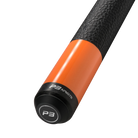 P3 Orange Leather Wrap cue butt