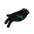 Black glove with teal Predator logo and teal cat icon
