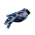Blue camo glove with closed fingers