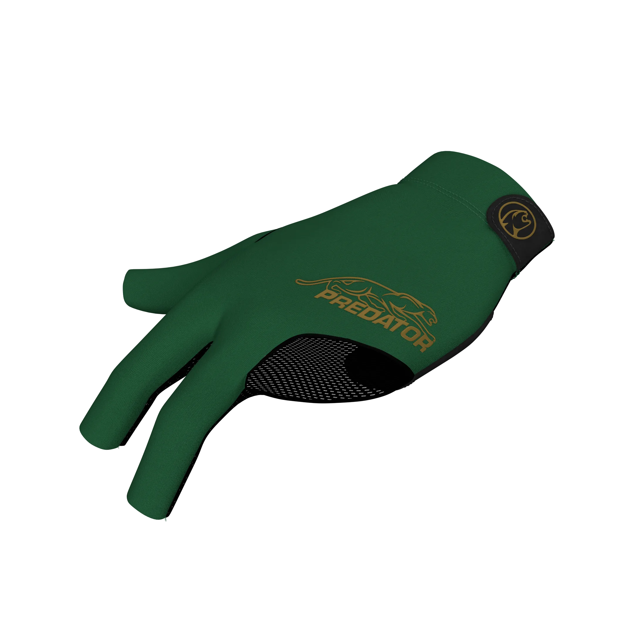 Green glove with gold Predator logo left hand