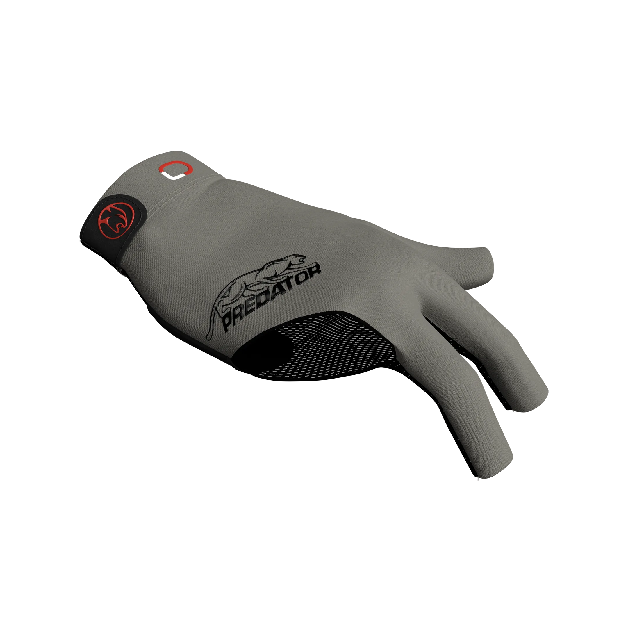 Dark grey glove with black Predator logo and red cat icon for right hand