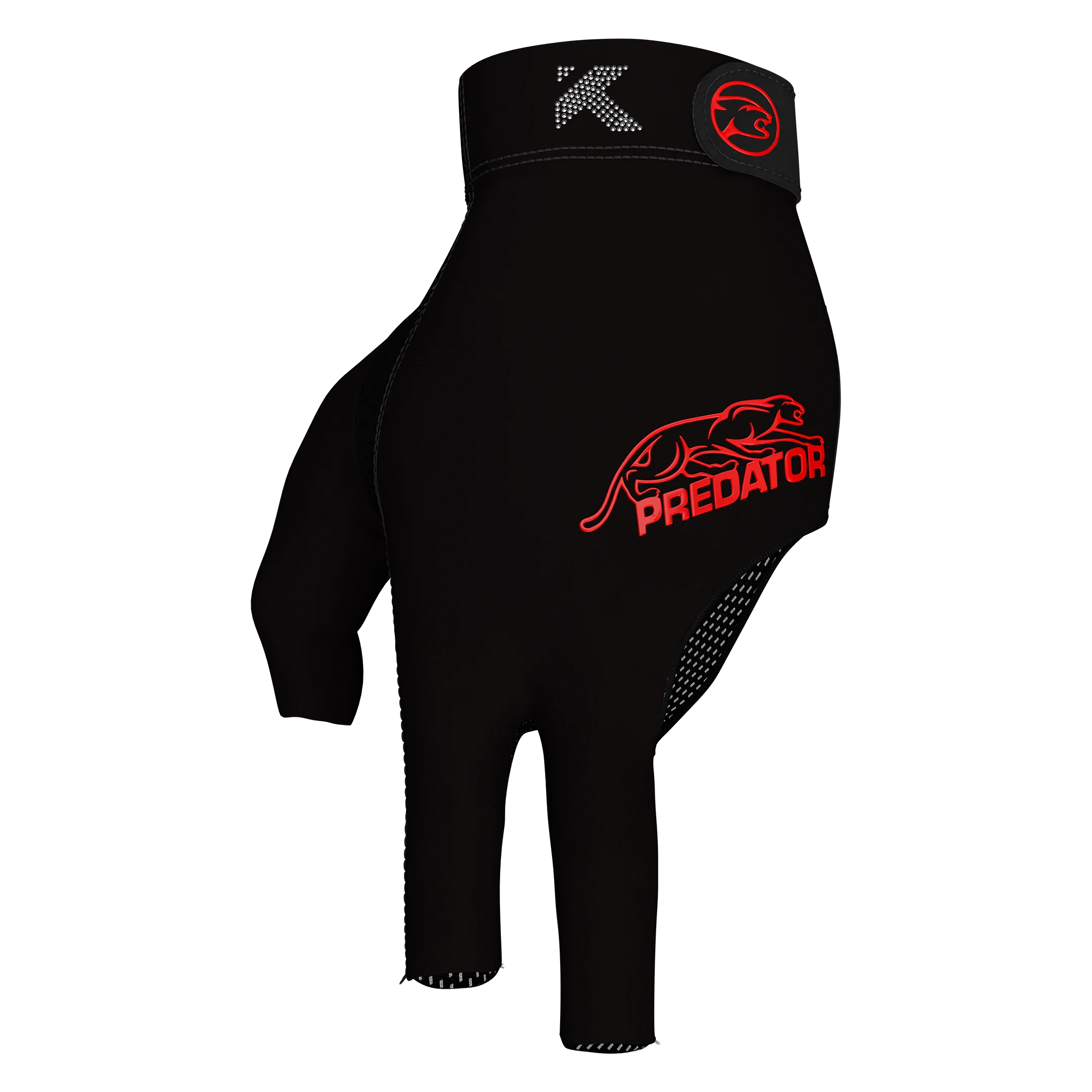 Black and Red Predator Second Skin Billiard Glove Kristina Tkach Krystal Top View