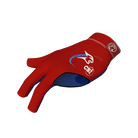 Red glove with a blue interior and CSI logo