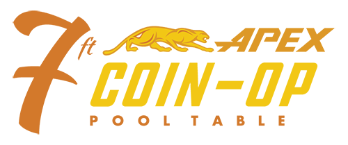 Predator Apex 7-foot coin-op pool table  closeup logo