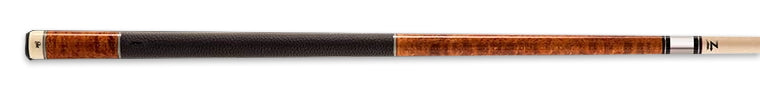 Brown wood pool cue with dark brown textured wrap