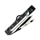 Roadline Cat Head Pool Cue Case Black and White Front Angled With Straps