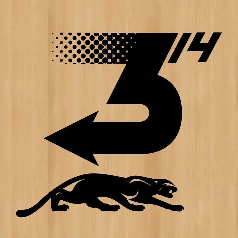 314 pool shaft logo with panther below on Maple wood background