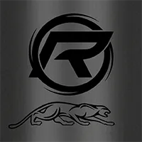 R Revo logo with panther below engraved on carbon fiber