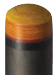 Close-up of  yellow and orange pool cue tip.
