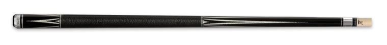 Black pool cue with silver ferrule