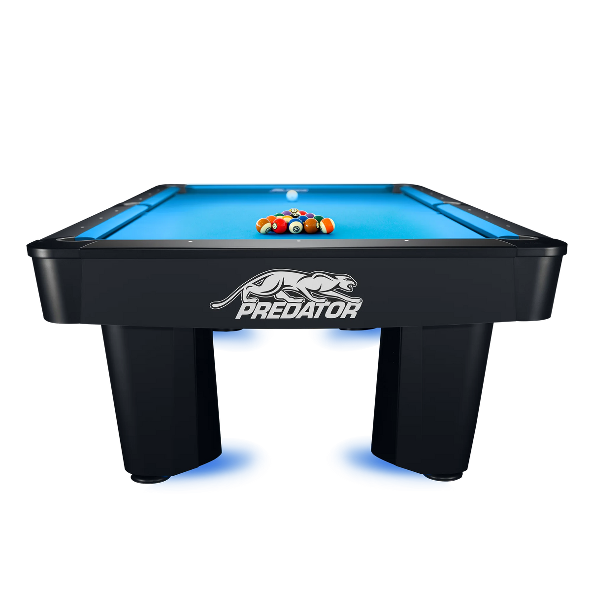 Apex 9ft pool table with blue felt and lights
