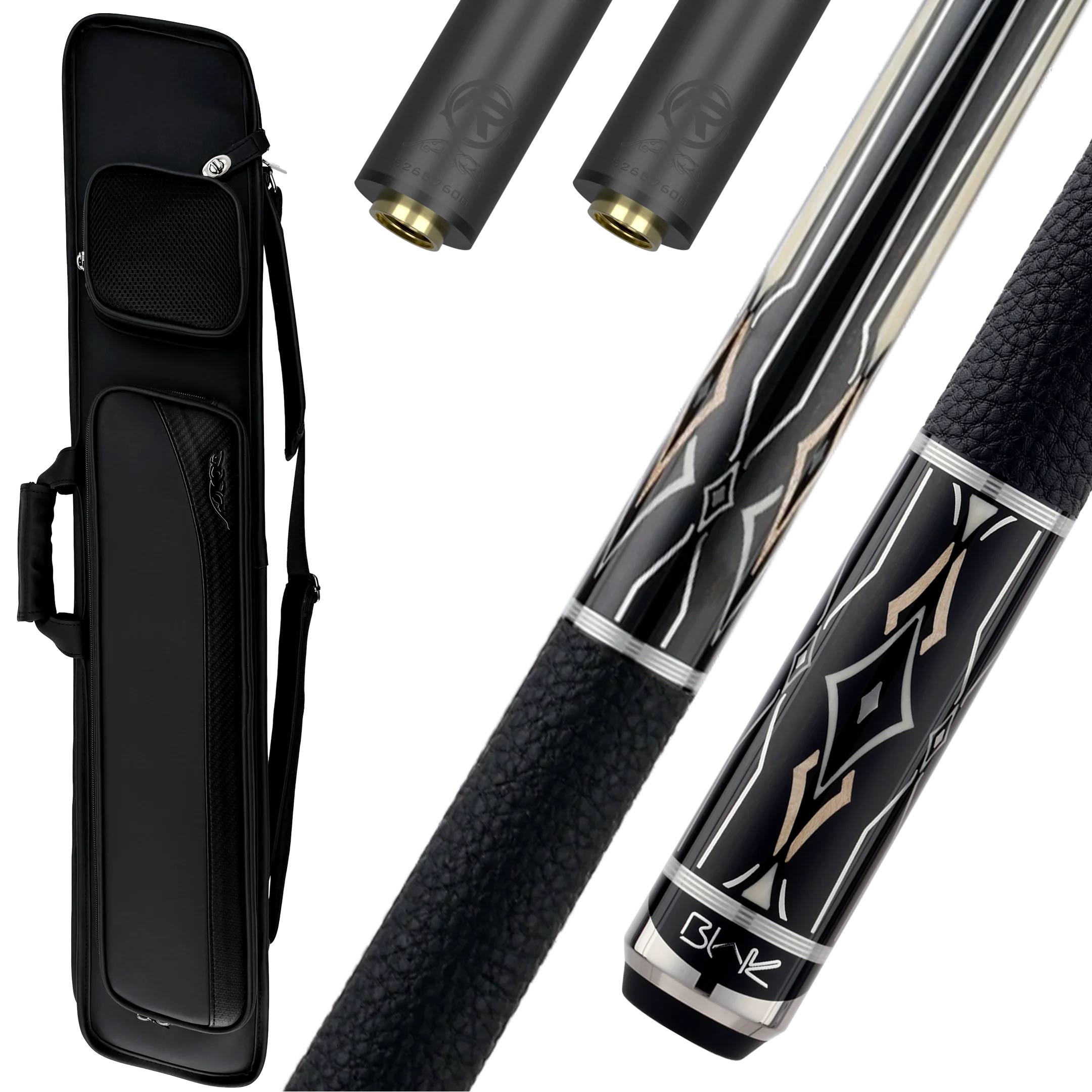 Blak5 2 Pool Cue, Extra REVO Shaft, and Pool Cue Case Bundle