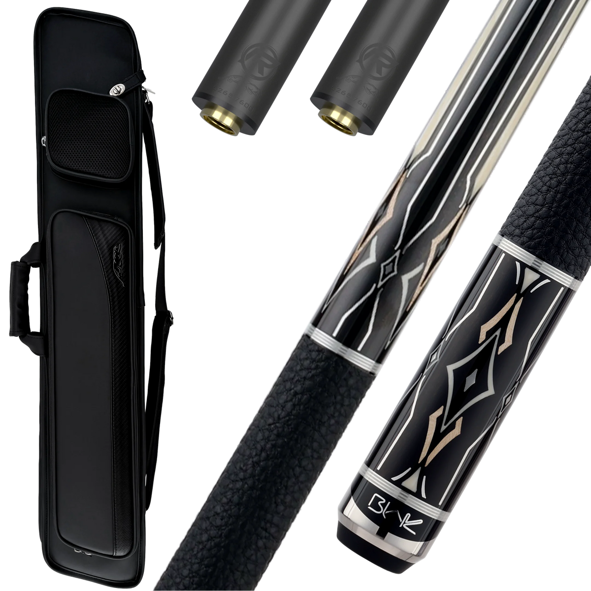 Blak5 2 Pool Cue, Extra REVO Shaft, and Pool Cue Case Bundle