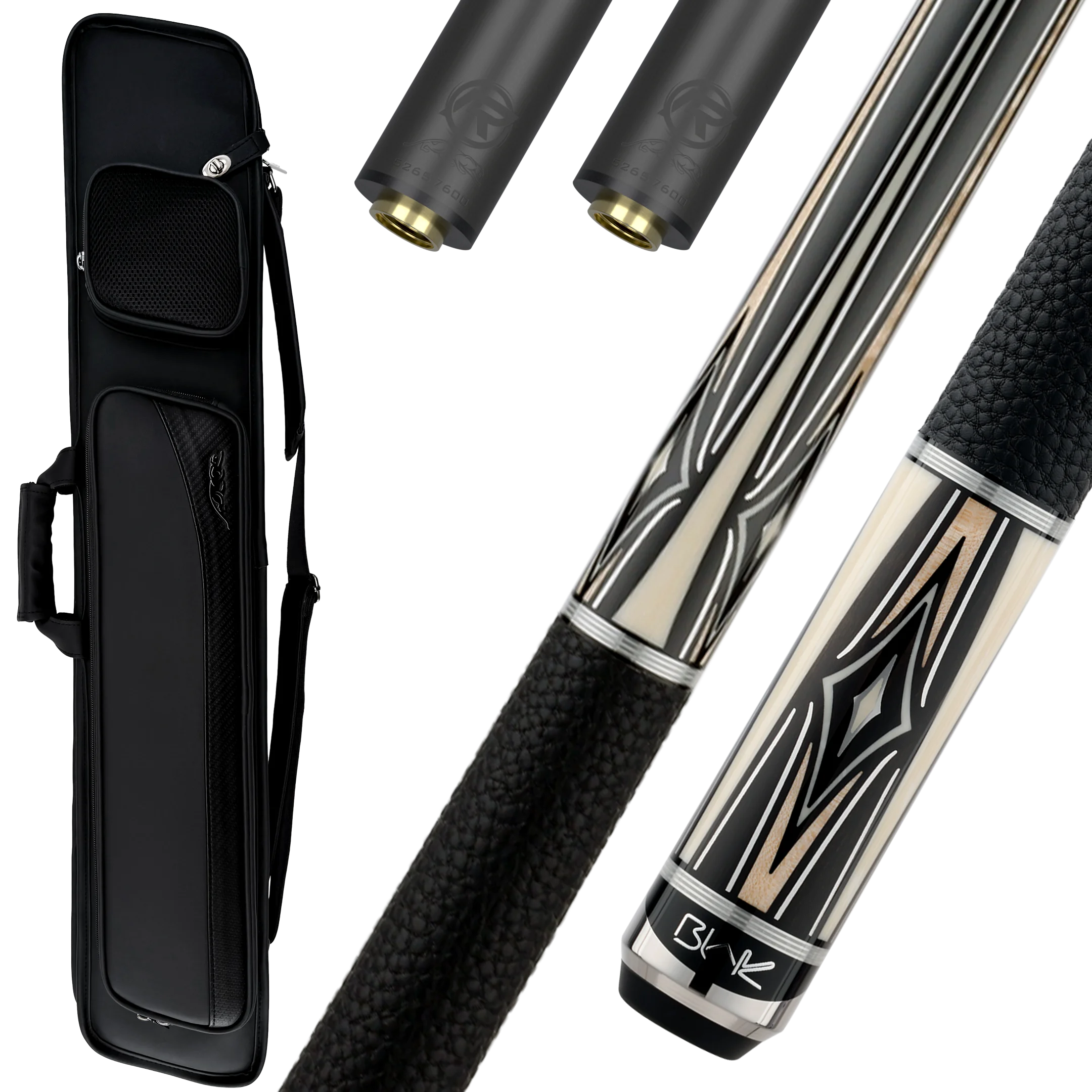 Blak5 4 Pool Cue, Extra REVO Shaft, and Pool Cue Case Bundle