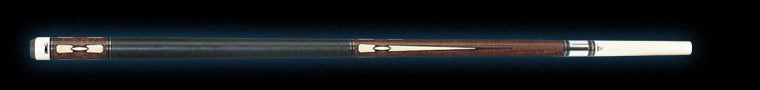 Brown wood pool cue with textured black wrap