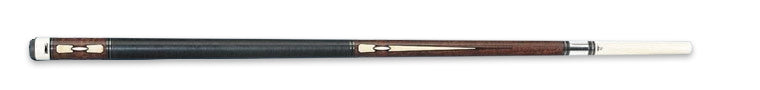 Brown wood pool cue with textured black wrap