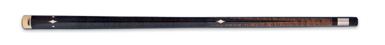 Two-toned dark brown pool cue with white diamond accents