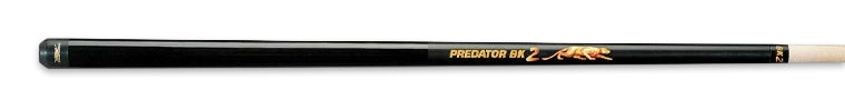 Black pool cue with 'Predator' branding 