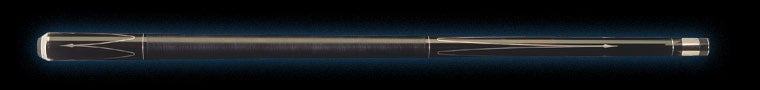 Dark brown pool cue on a black background.