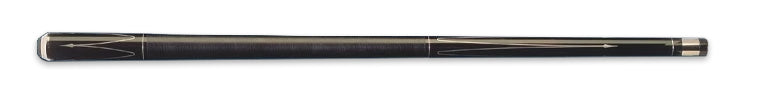 Dark brown pool cue on a black background.