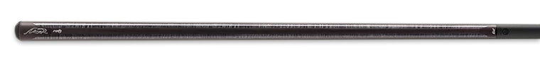 Black pool cue on a black background.